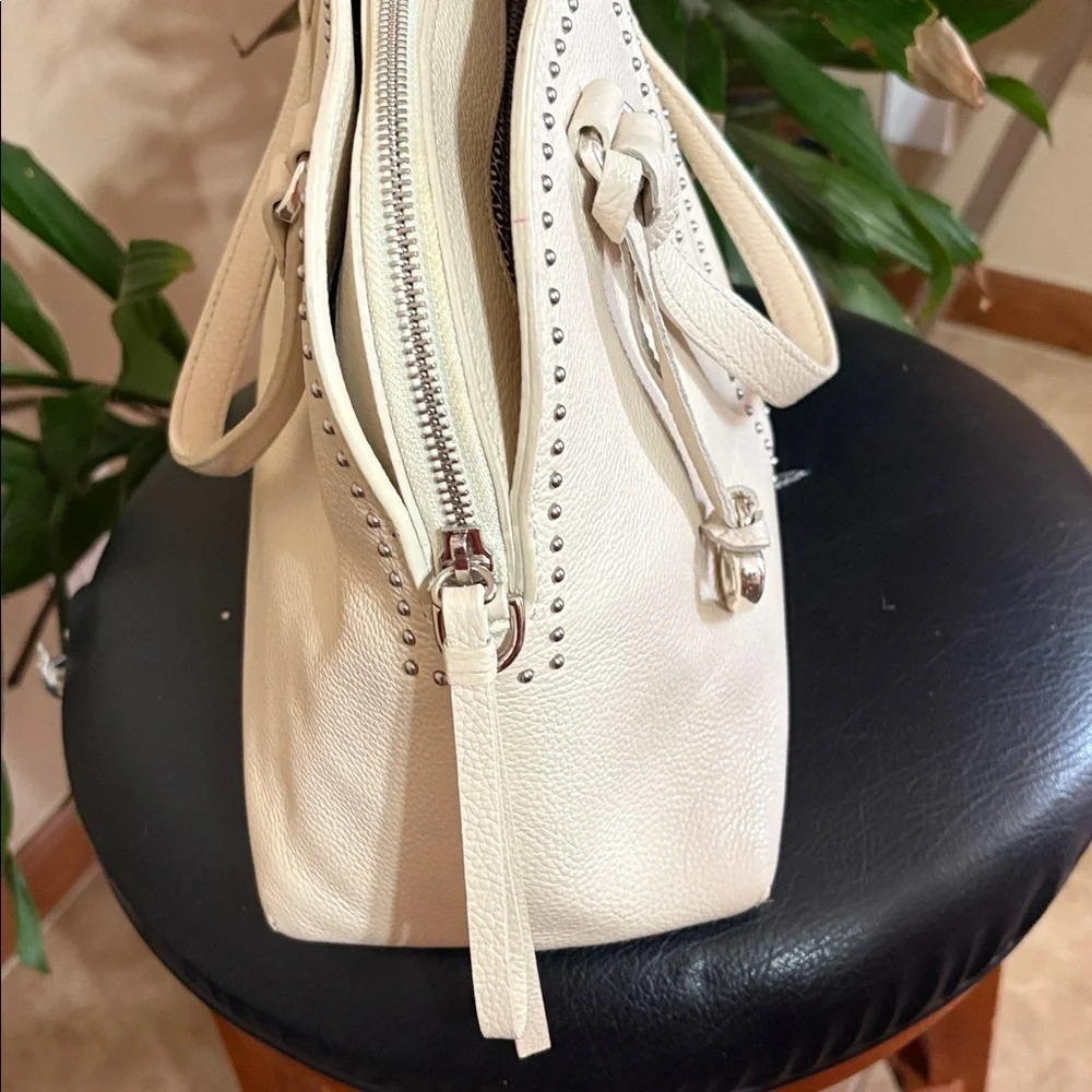 Brighton leather Cream Satchel with Heart Charm